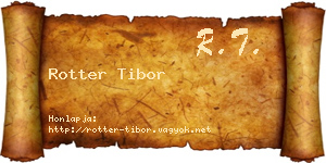 Rotter Tibor névjegykártya